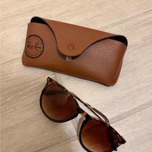 Ray-Ban Tortoise Shell Sunglasses with Brown Case